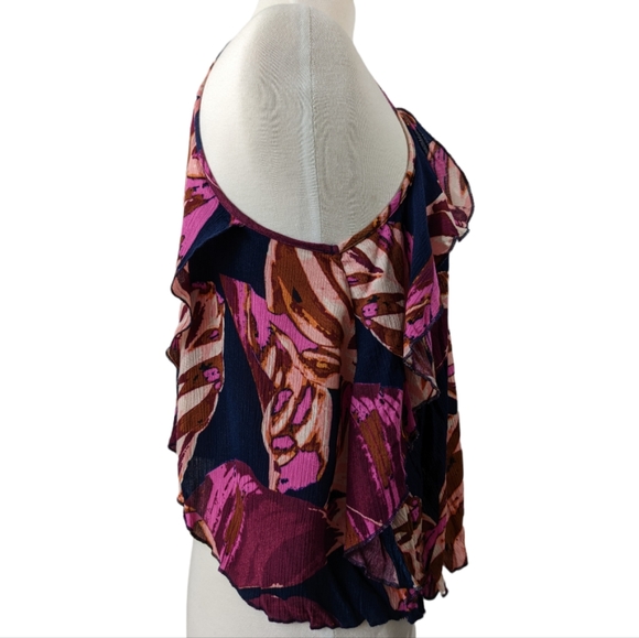 Mossimo Ruffle Tank Top Split Back Size Small - Picture 3 of 7